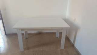 Mesa comedor extensible blanca 140x90 (hasta 240)