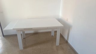 Mesa comedor extensible blanca 140x90 (hasta 240)