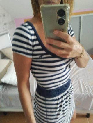 Vestido Abercrombie rayas azul y blanco Talla S