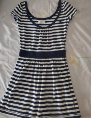 Vestido Abercrombie rayas azul y blanco Talla S