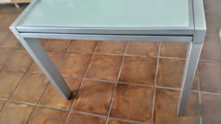 Mesa Comedor de hierro y cristal