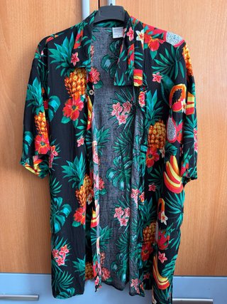 Camicia vintage con stampa di frutta tropicale taglia X