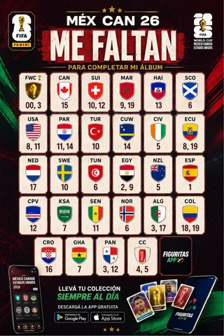 Intercambio Cromos Panini Mundial 2026