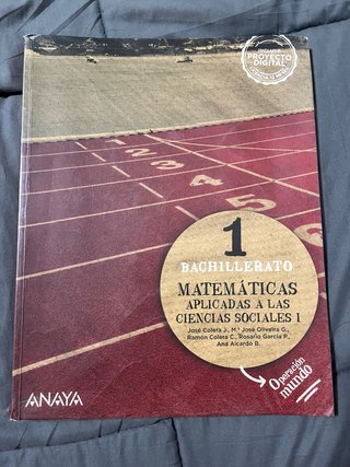 Matemáticas 1 bachillerato ANAYA