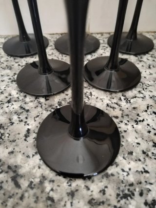 Juego 6 copas cava Freixenet pie negro