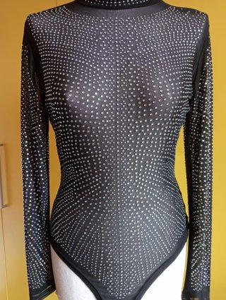 Body trasparente con strass