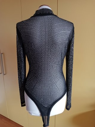 Body trasparente con strass