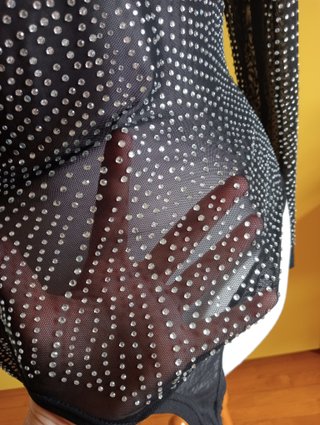 Body trasparente con strass