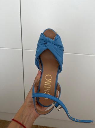 Sandalias cuña esparto T37 azul