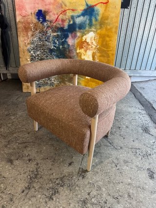 Sillón Estilo Escandinavo Beige y Marrón