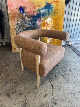 Sillón Estilo Escandinavo Beige y Marrón