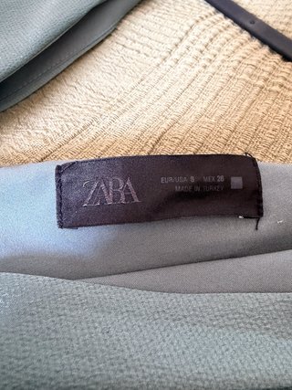 Vestido Zara Midi Plisado Azul Talla S
