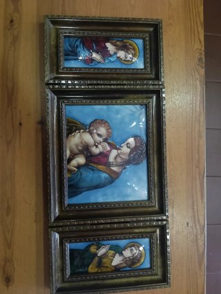 Tríptico Virgen Amamantando Esmalte