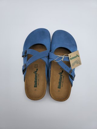 Sabot Biokamura Pelle Blu Donna 37