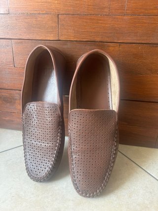 Mocassini BRK Shoes marroni pelle traforata