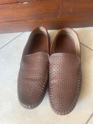 Mocassini BRK Shoes marroni pelle traforata