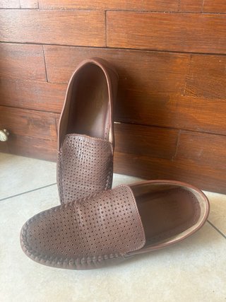 Mocassini BRK Shoes marroni pelle traforata