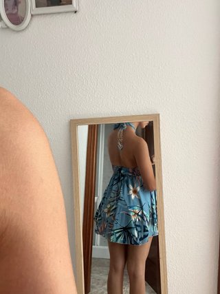 Vestido corto estampado tropical