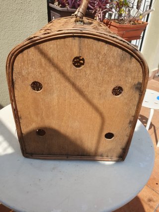 Transportín Vintage Mimbre y Madera Gatos