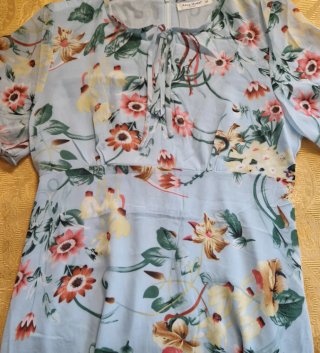 Vestito Anna Moda floreale azzurro