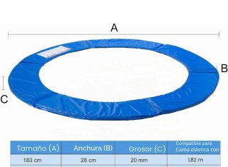 Cubierta Borde Cama Elástica Arebos 183cm