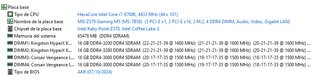 MSI Z370 M5 + i7 8700K + 64GB DDR4 + Disipador