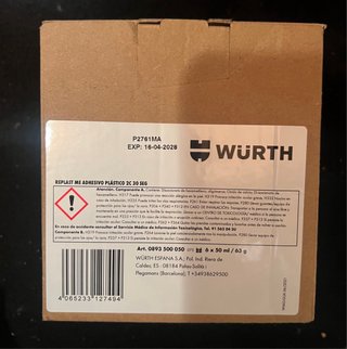 Pegamento Plástico Wurth 2C 30 Segundos 6 UNIDADES