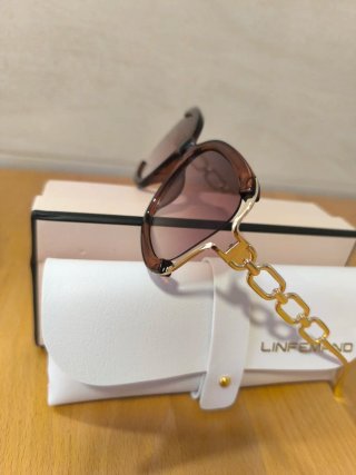 Occhiali da sole da donna LINFEMAND marrone e dorato