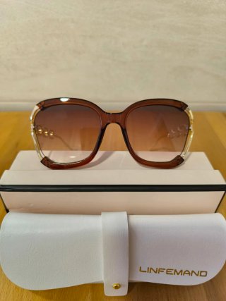 Occhiali da sole da donna LINFEMAND marrone e dorato