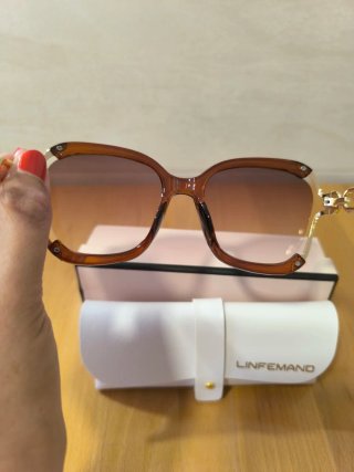 Occhiali da sole da donna LINFEMAND marrone e dorato
