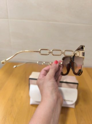 Occhiali da sole da donna LINFEMAND marrone e dorato