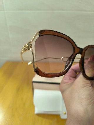 Occhiali da sole da donna LINFEMAND marrone e dorato