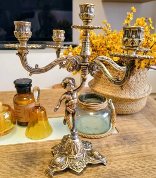 Candelabro porta velas antiguo vintage