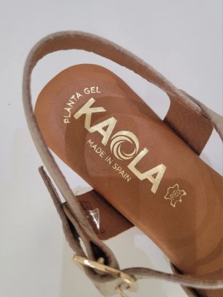 Sandalias Kaola Piel T38 Beige y Blanco