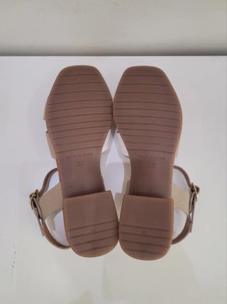 Sandalias Kaola Piel T38 Beige y Blanco