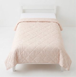Colcha cama 90 rosa palo y blanco (Tramas)
