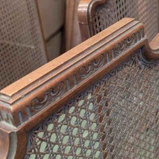 Lote 6 Sillas Comedor Vintage Madera Rattan