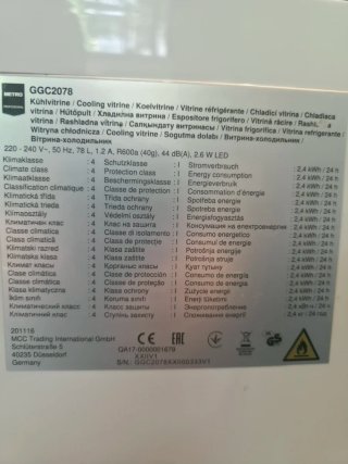 Nevera expositora refrigerada