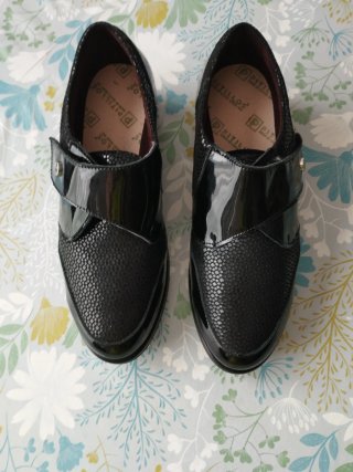 Zapatos Pitillos Mujer Negros Charol y Piel
