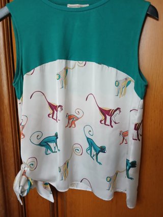 Camiseta P. Garcia Mujer Estampado Mono