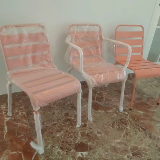 Pack 4 Sillas Metálicas Naranja