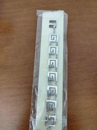 Bracciale a maglie con design geometrico meandro greco