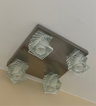 2 Lámparas de techo moderna cristal y metal