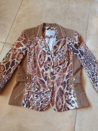 Giacchetta vintage Luis Civit con stampa animalier, taglia 44