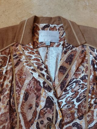 Giacchetta vintage Luis Civit con stampa animalier, taglia 44