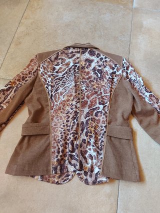 Giacchetta vintage Luis Civit con stampa animalier, taglia 44
