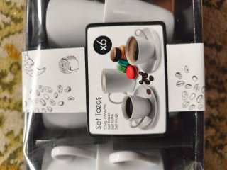 Set Tazas Café Porcelana Blanca