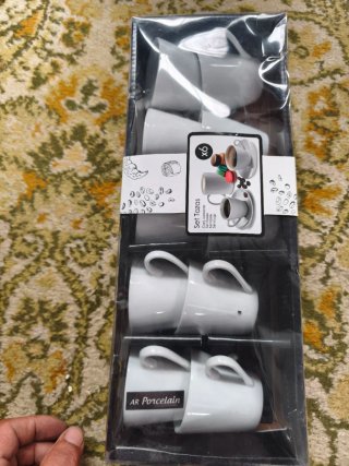 Set Tazas Café Porcelana Blanca