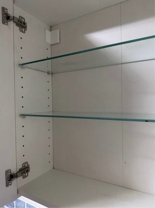 Armario baño espejo beige y plata