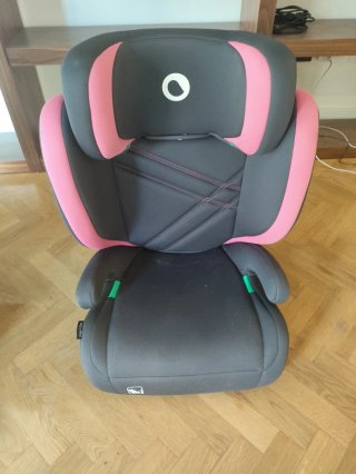 Silla coche infantil negra y rosa